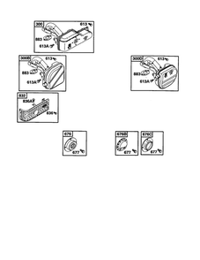 Muffler/Guard Diagram and Parts List for 110600-110699 0112- 0114- 0117 Briggs and Stratton Engine